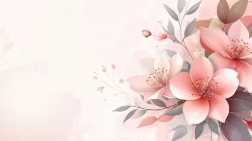 Elegant Floral PowerPoint Background with Pink Flowers