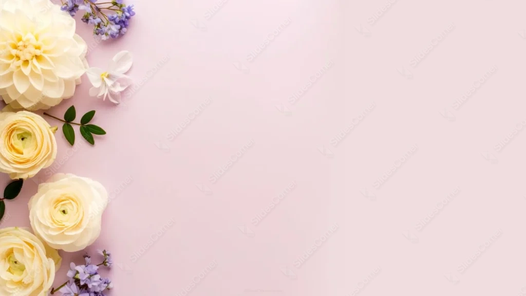 Free Elegant Floral PowerPoint Background with Pastel Flowers