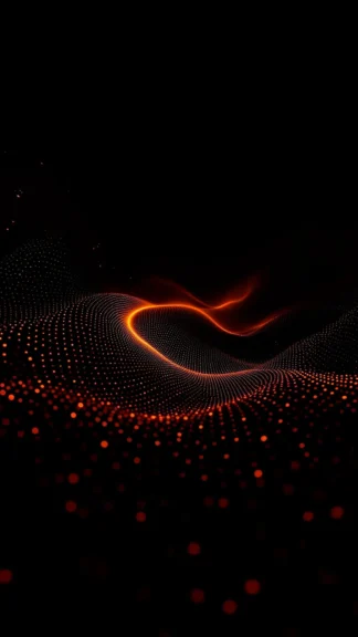Black Phone Wallpaper with Orange Node Network