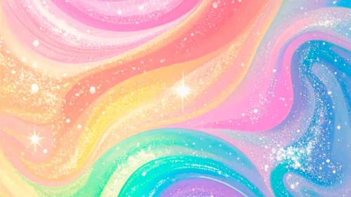 Pastel rainbow swirl phone wallpaper with pink tones and white sparkles – free download 1080x1920