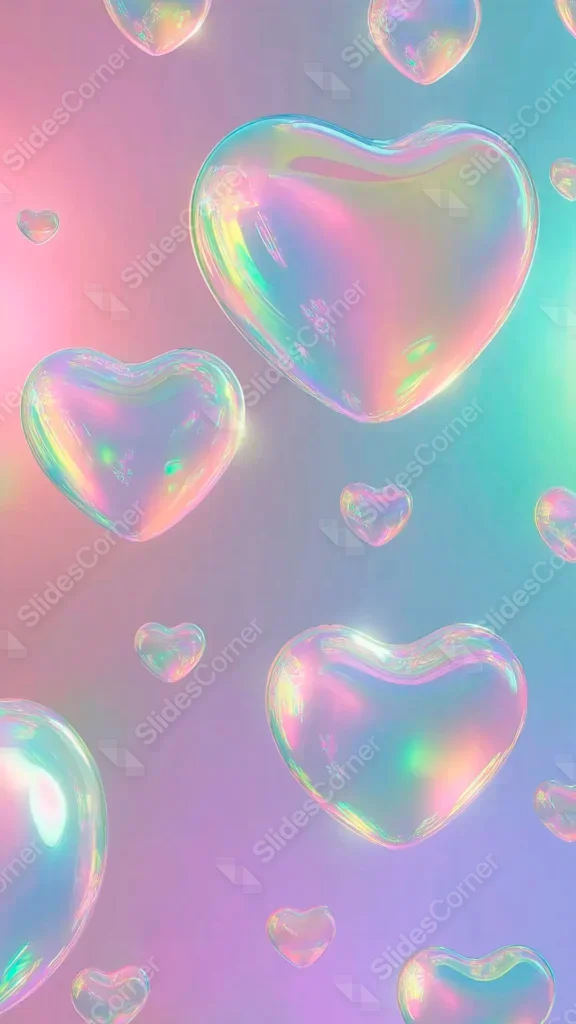 Pink Blue Gradient Wallpaper with Floating Bubble Hearts for Phone Pink Blue Gradient Wallpaper with Floating Bubble Hearts for Phone