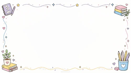 School PowerPoint Background for Kids – Hand-Drawn Doodle Frame