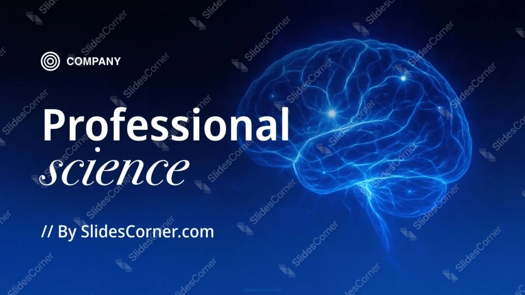 Professional Science PPT Background with Glowing Brain