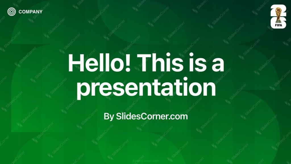 World Cup 2026 background with green soccer field grass texture and FIFA logo for PowerPoint and Google Slides