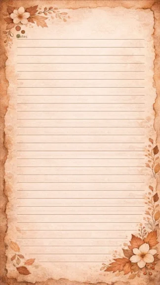 Vintage Sepia Floral Paper Background for Instagram Stories and Social Media (1080×1920)