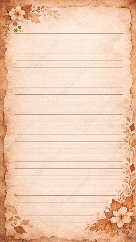 Vintage Sepia Floral Paper Background for Instagram Stories and Social Media (1080×1920)