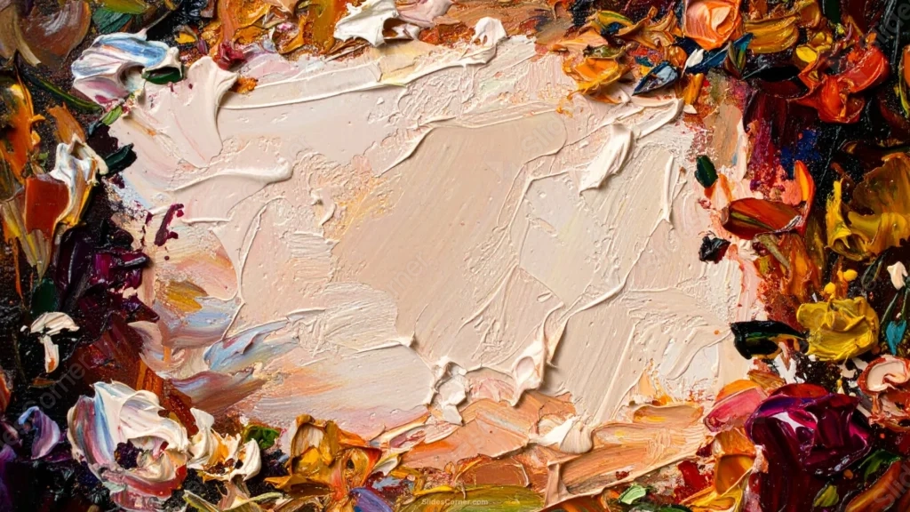 Abstract Oil Paint Frame Background For PPT With A Smeared Cream Center Abstract Oil Paint Frame Background For PPT With A Smeared Cream Center