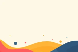 Abstract PPT Background Cream with Colorful Fluid Waves