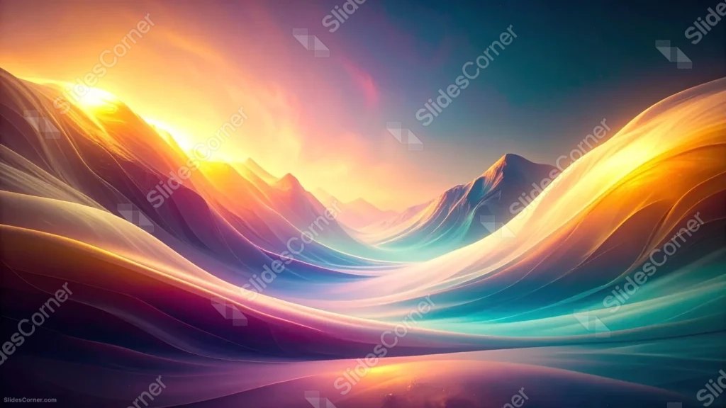 Abstract Landscape Background For PowerPoint With Sunset Mountain Waves Abstract Landscape Background For PowerPoint With Sunset Mountain Waves