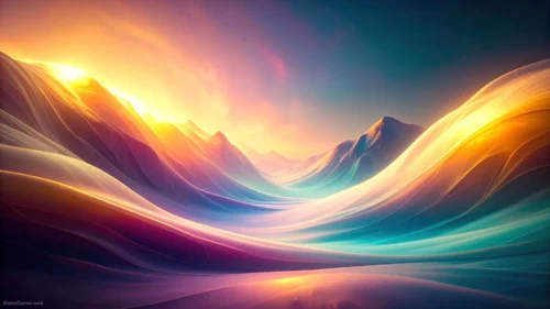 Abstract Landscape Background For PowerPoint With Sunset Mountain Waves Abstract Landscape Background For PowerPoint With Sunset Mountain Waves