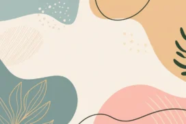 Aesthetic Boho Background For Google Slides With Four Leaf Accents