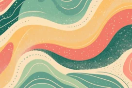 Aesthetic Boho Background For Google Slides With Retro Wave Stripes