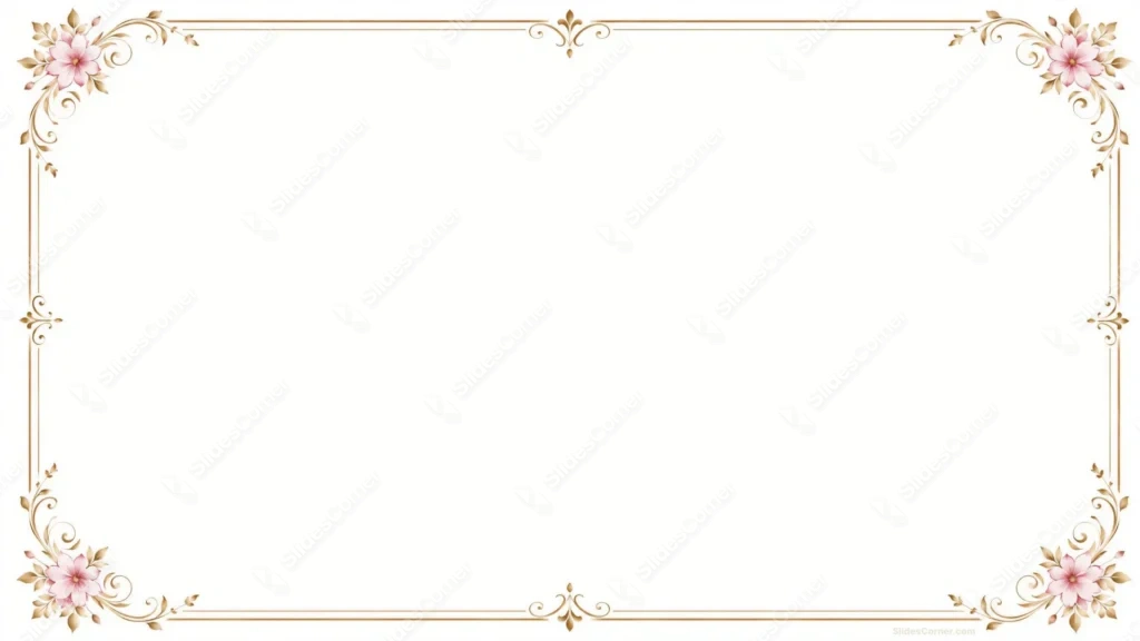 Aesthetic History Background with Pink Floral Gold Border Aesthetic History Background with Pink Floral Gold Border