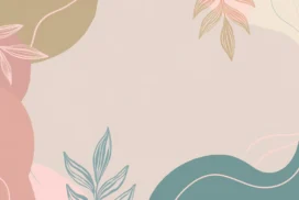 Aesthetic Pastel Background For Google Slides With Hand-Drawn Leaves
