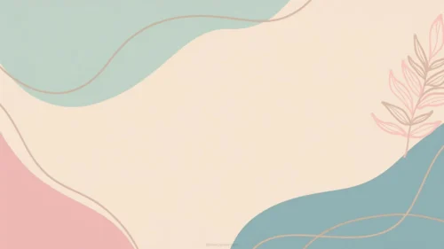 Aesthetic Pastel Background For PPT With Boho Line Art Leaves Aesthetic Pastel Background For PPT With Boho Line Art Leaves