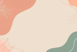 Aesthetic Pastel Background For PowerPoint With Tonal Leaf Outlines