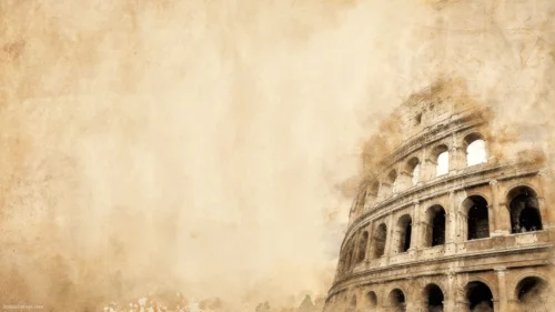 Ancient History Background for PPT with Roman Colosseum Vintage Design Ancient History Background for PPT with Roman Colosseum Vintage Design
