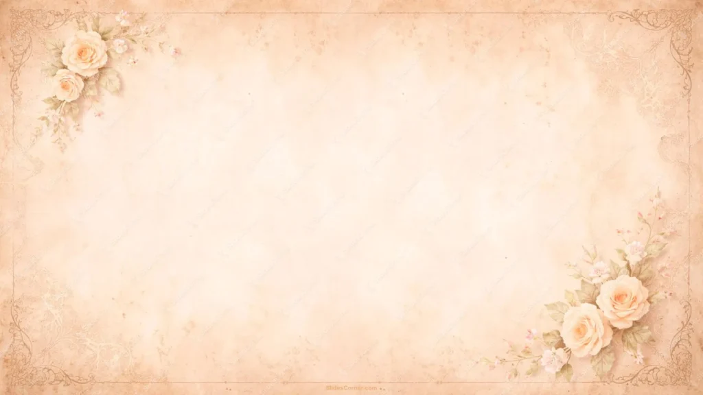 Antique Aesthetic Background for PowerPoint With Vintage Roses