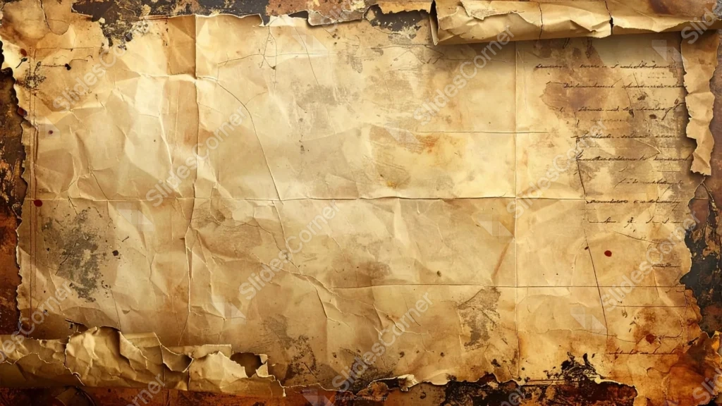Old Paper Texture Background For PPT With Faded Handwritten Script Old Paper Texture Background For PPT With Faded Handwritten Script