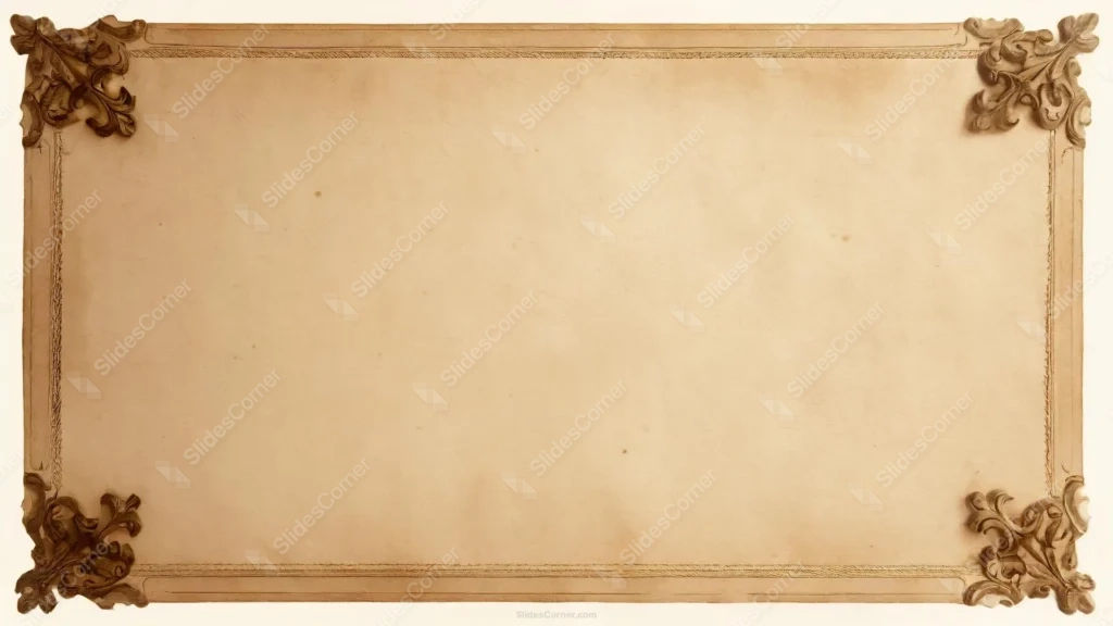 Antique Parchment Background For Google Slides With Carved Corners Antique Parchment Background For Google Slides With Carved Corners