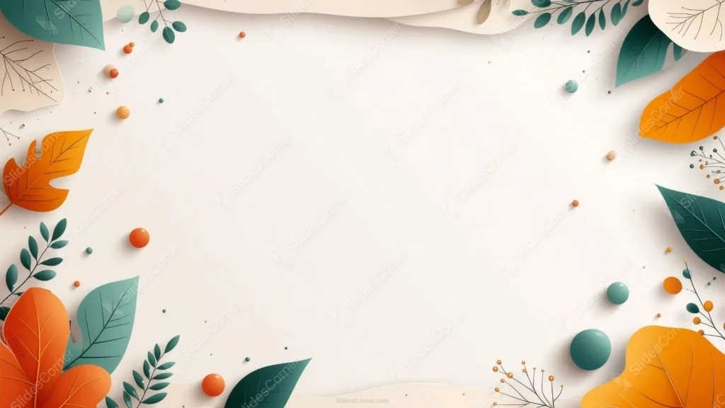 Autumn Background For Google Slides With Paper-Cut Leaves