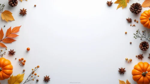Autumn Background For PowerPoint With Pumpkins and Pinecones Autumn Background For PowerPoint With Pumpkins and Pinecones