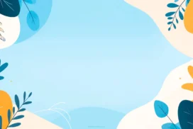 Background Design Aesthetic Light Blue Organic Leaf Slides