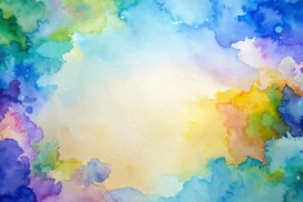 Watercolor Background For Google Slides With A Rainbow Paint Splash