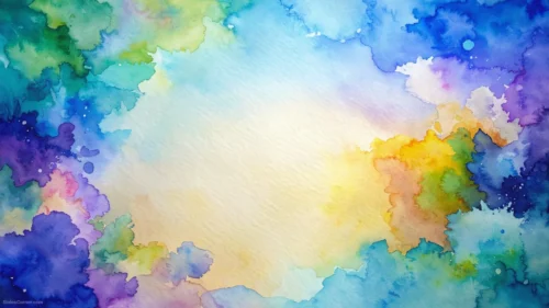 Watercolor Background For Google Slides With A Rainbow Paint Splash Watercolor Background For Google Slides With A Rainbow Paint Splash