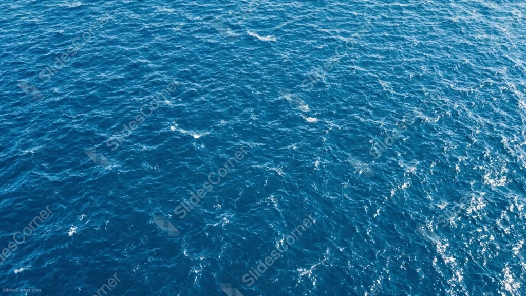 Ocean Background For PowerPoint With A Rippling Aerial Water Texture