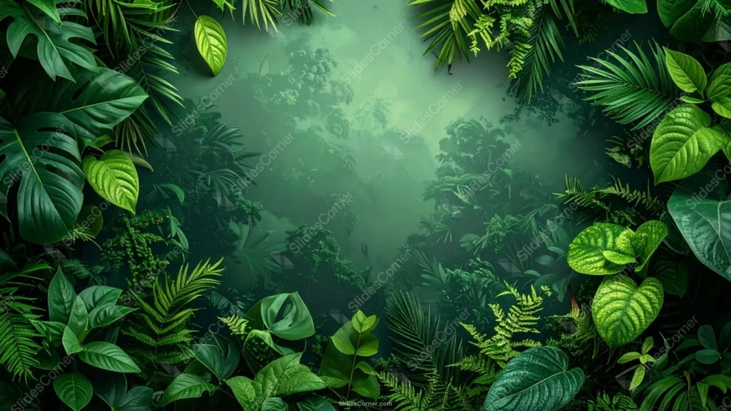Botanical Background for PowerPoint with Tropical Leaves Botanical Background for PowerPoint with Tropical Leaves