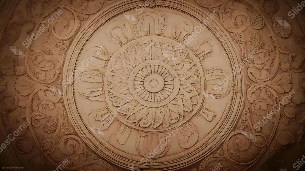 Mandala Texture Background For PowerPoint With A Carved Stone Rosette Mandala Texture Background For PowerPoint With A Carved Stone Rosette