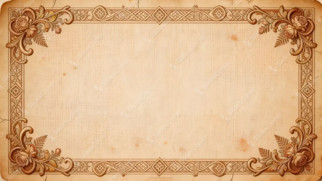 Classic Elegant History Background for PPT with Roses
