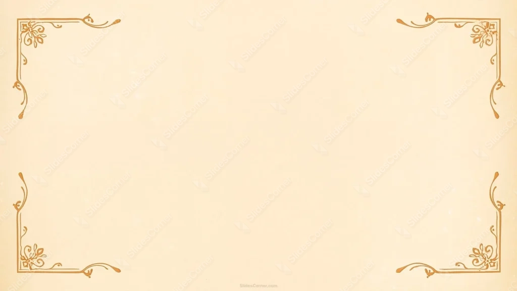 Vintage Frame Background For PowerPoint With Sepia Ornaments