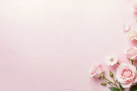 Classy Elegant Floral PowerPoint Background with Soft Pink Roses