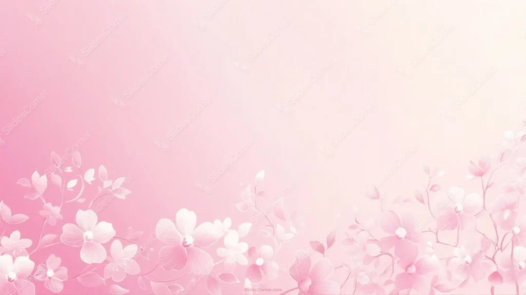 Classy Pink PowerPoint Background with White Blossoms
