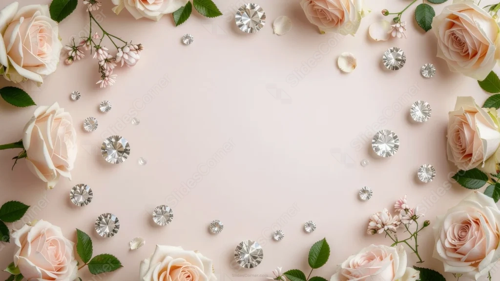 Elegant Professional PPT Background With A Diamond Ring Border