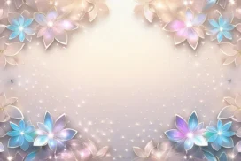 Elegant Floral PowerPoint Background With Glowing Crystal Petals