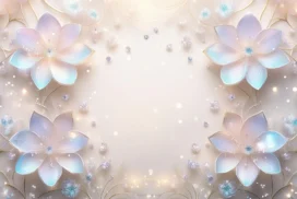 Floral Background For PPT With Single Lotus Corner Blooms