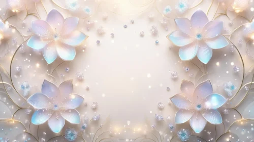 Floral Background For PPT With Single Lotus Corner Blooms Floral Background For PPT With Single Lotus Corner Blooms