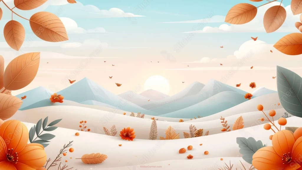 Simple Professional PowerPoint Background With Autumn Mountains