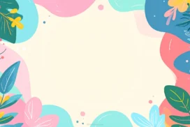 Cute Colorful Background For Google Slides With Bold Blooms