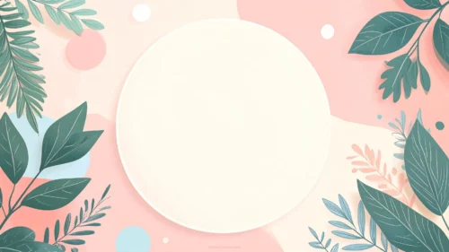 Cute Floral Background For Google Slides With A Center Circle Cute Floral Background For Google Slides With A Center Circle