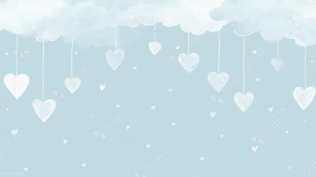 Cute Hearts Background For Google Slides With Hanging Lace Hearts Cute Hearts Background For Google Slides With Hanging Lace Hearts