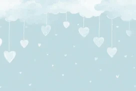 Cute Hearts Background For Google Slides With Hanging Lace Hearts