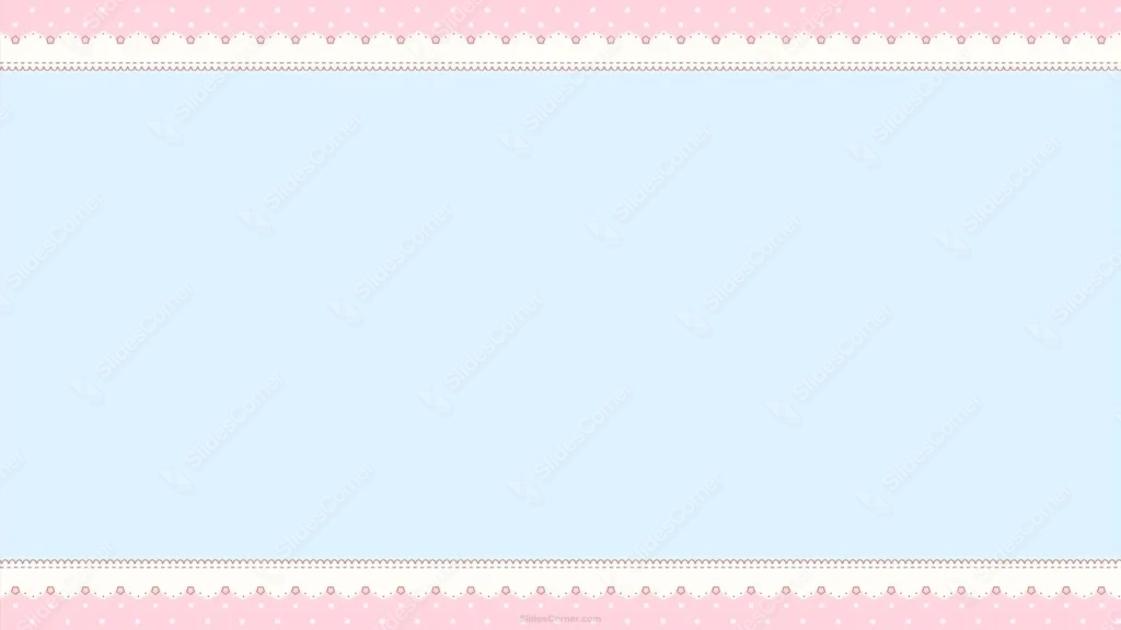 Cute Baby Blue Background For Google Slides With Pink Lace Trim