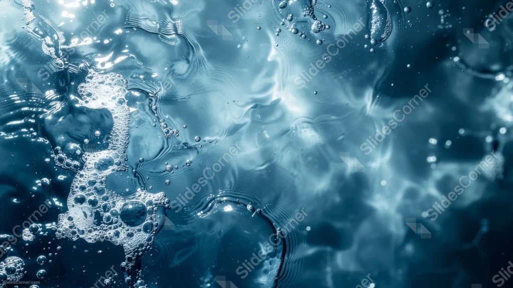 Water Background For PowerPoint With Rippling Bubble Clusters
