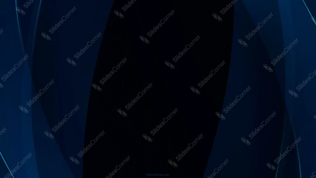Dark Navy Blue PPT Background with Curved Glowing Waves