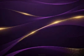 Dark Purple Gold Background For PowerPoint With Three Sparkling Streaks