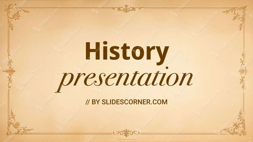 Aesthetic History Background with an Ornate Gold Parchment Frame